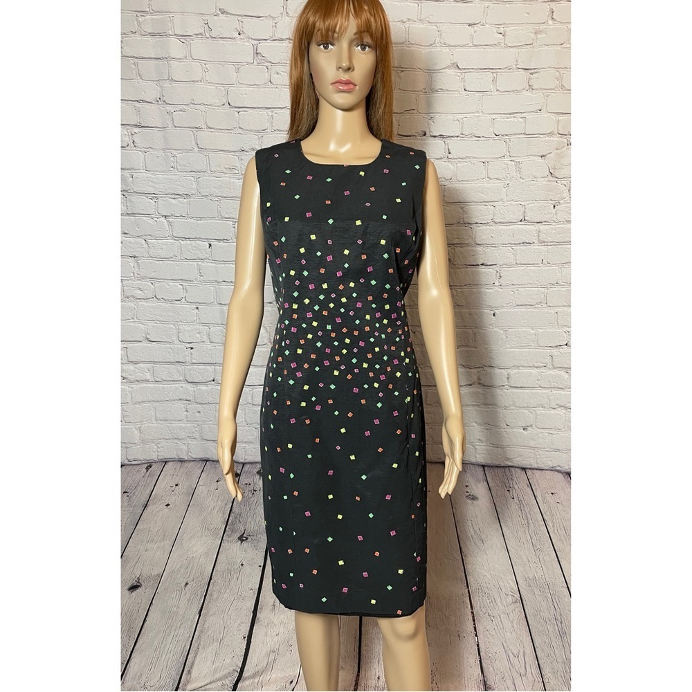 Worth New York Sleeveless Sheath Black Cotton Dress Size 12
